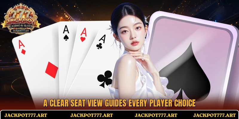 A clear seat view guides every player choice