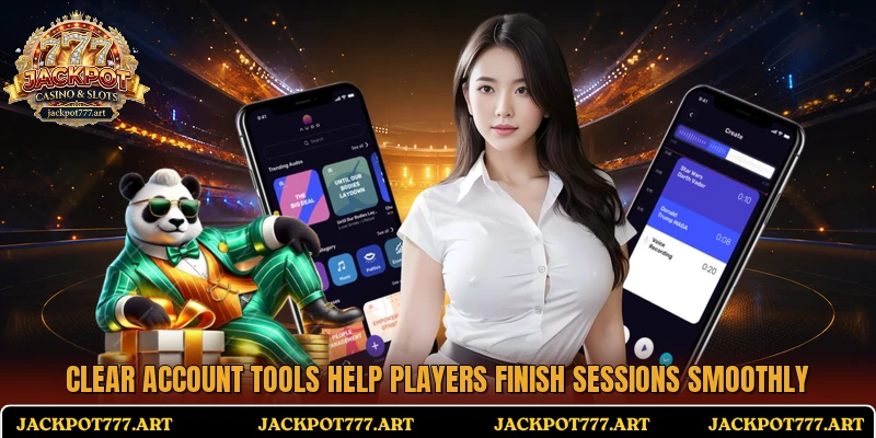 Clear account tools help players finish sessions smoothly