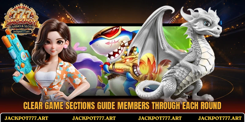 Clear game sections guide members through each round