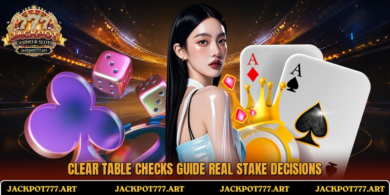 Clear table checks guide real stake decisions