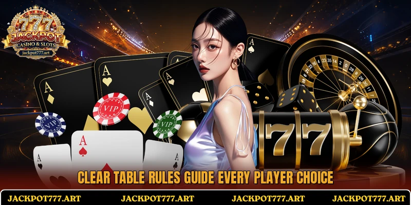 Clear table rules guide every player choice