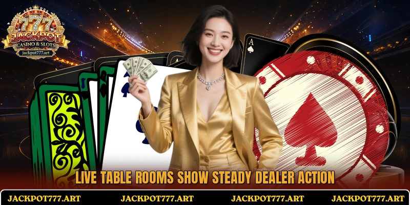 Live table rooms show steady dealer action