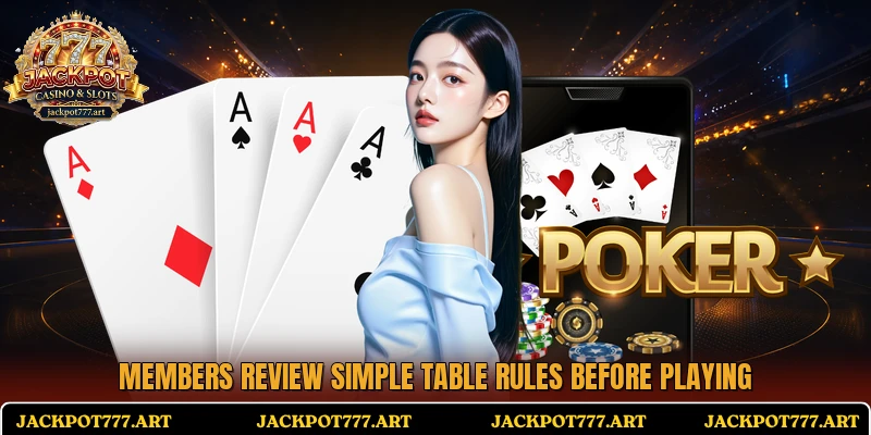 Members review simple table rules before playing