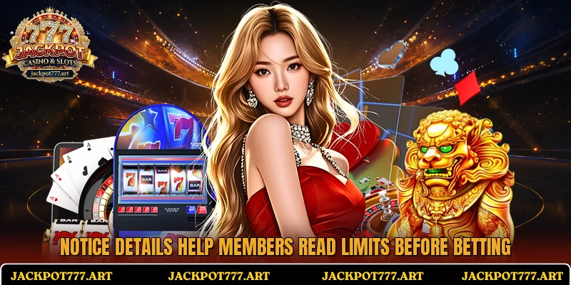 Notice details help members read limits before betting