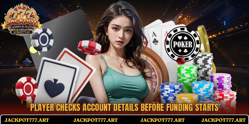 Player checks account details before funding starts