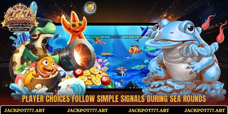 Player choices follow simple signals during sea rounds