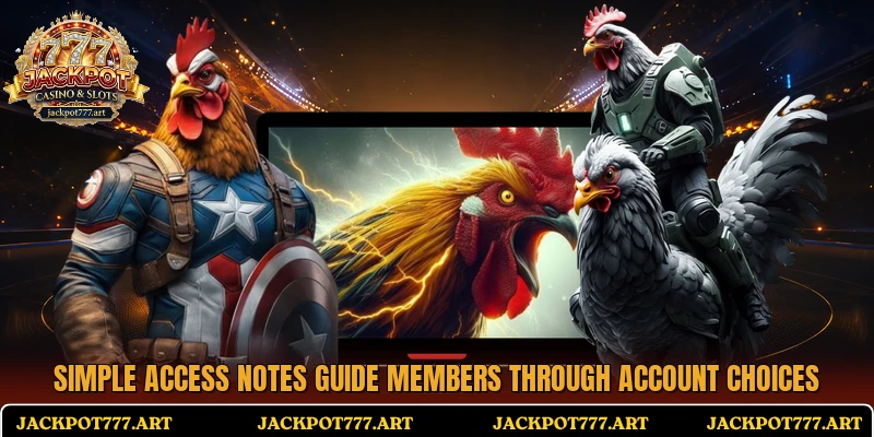 Simple access notes guide members through account choices